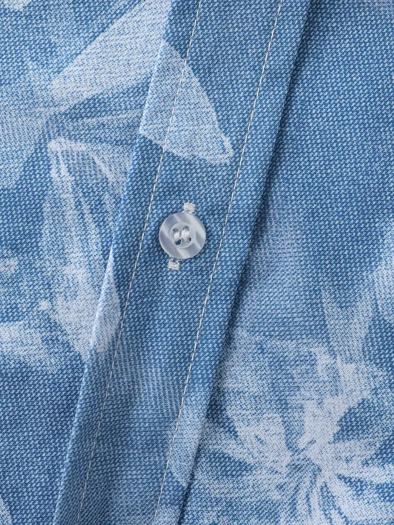 Men's Short-Sleeve Shirt with Tropical Print