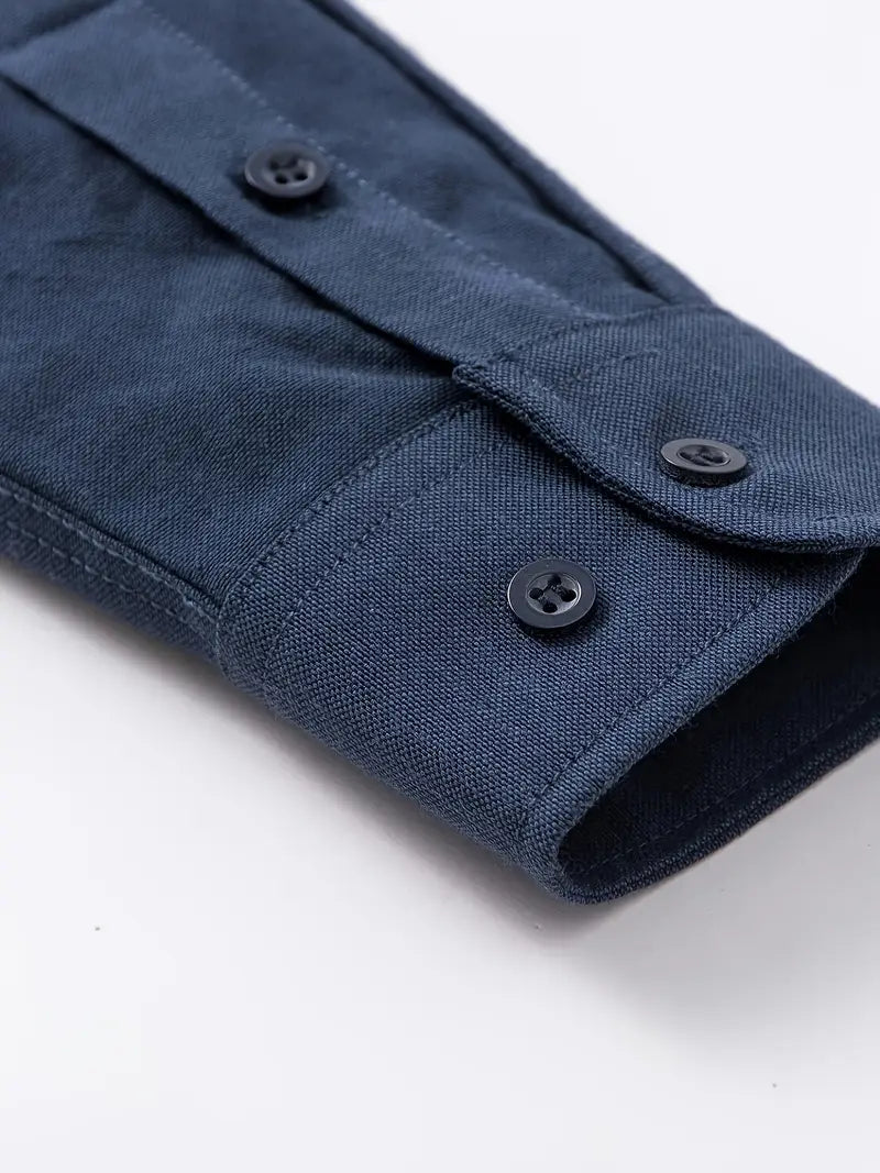 Men's Slim Formal Shirt with Chest Pocket