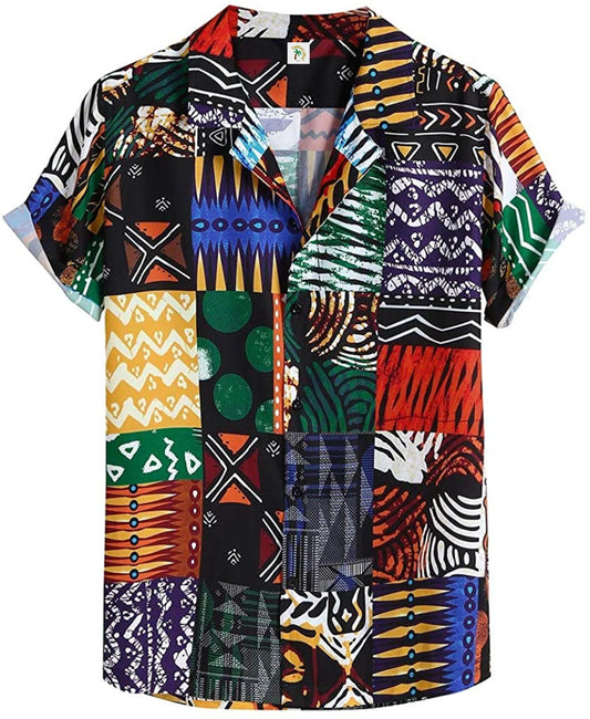 Men's Abstract Print Relaxed Shirt