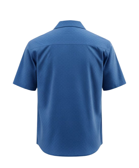 Men's Casual Short Sleeve Shirt with Square Pattern