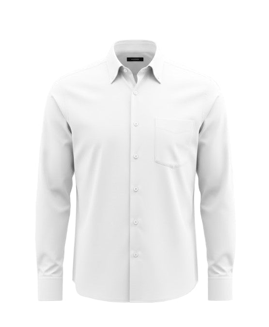 Men's Formal White Oxford-Style Shirt