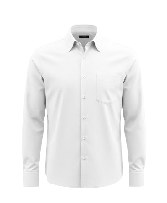Men's Formal White Oxford-Style Shirt